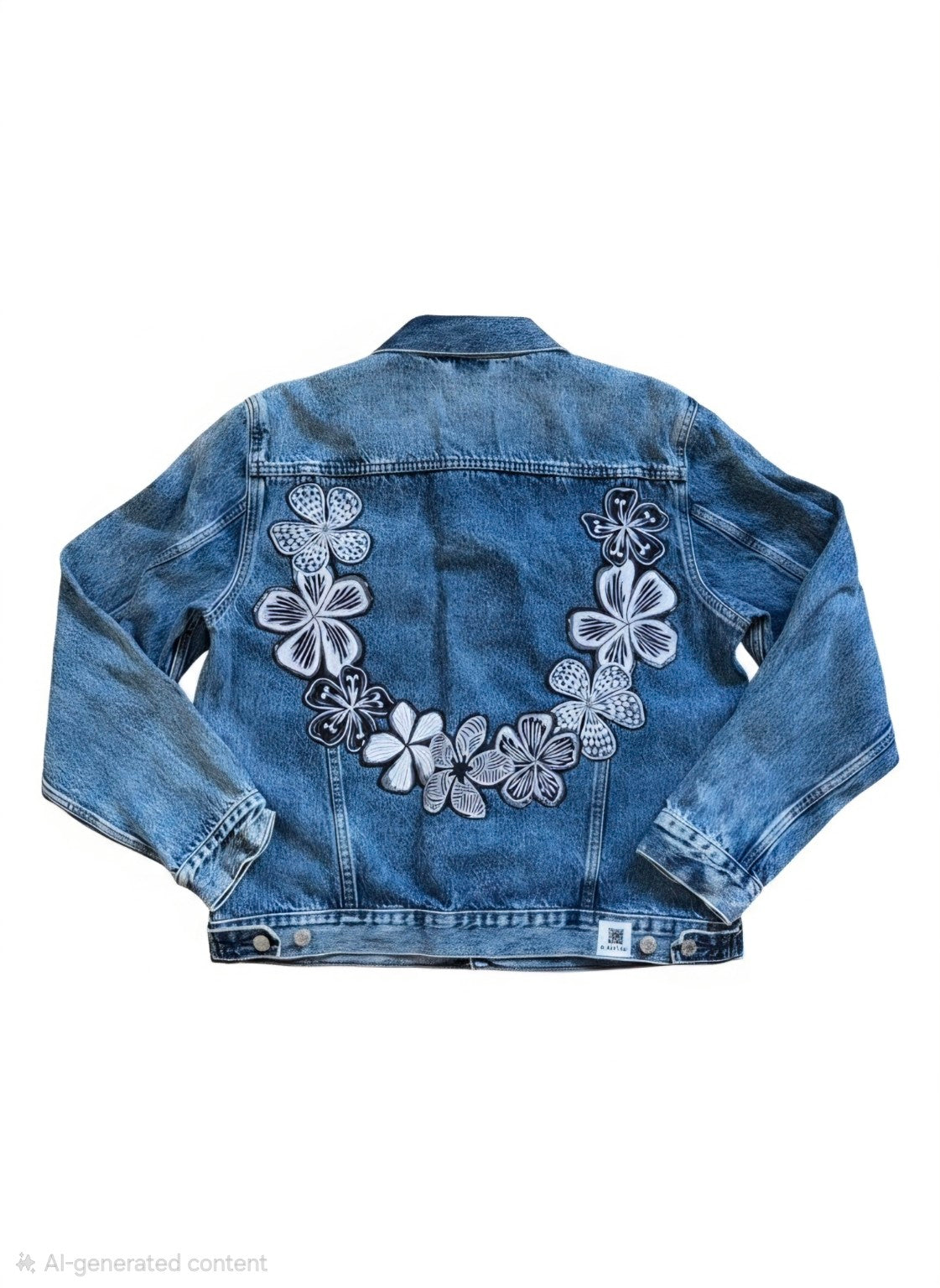 GAP Unisex Appliqué Lei Denim Jacket